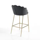 Tabouret avec assise rembourrée recouverte de tissu - Silicone Viadurini