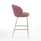 Tabouret avec assise rembourrée recouverte de tissu - Silicone Viadurini