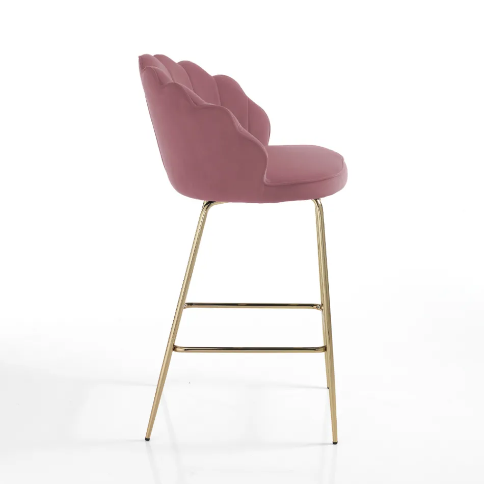 Tabouret avec assise rembourrée recouverte de tissu - Silicone Viadurini