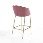 Tabouret avec assise rembourrée recouverte de tissu - Silicone Viadurini