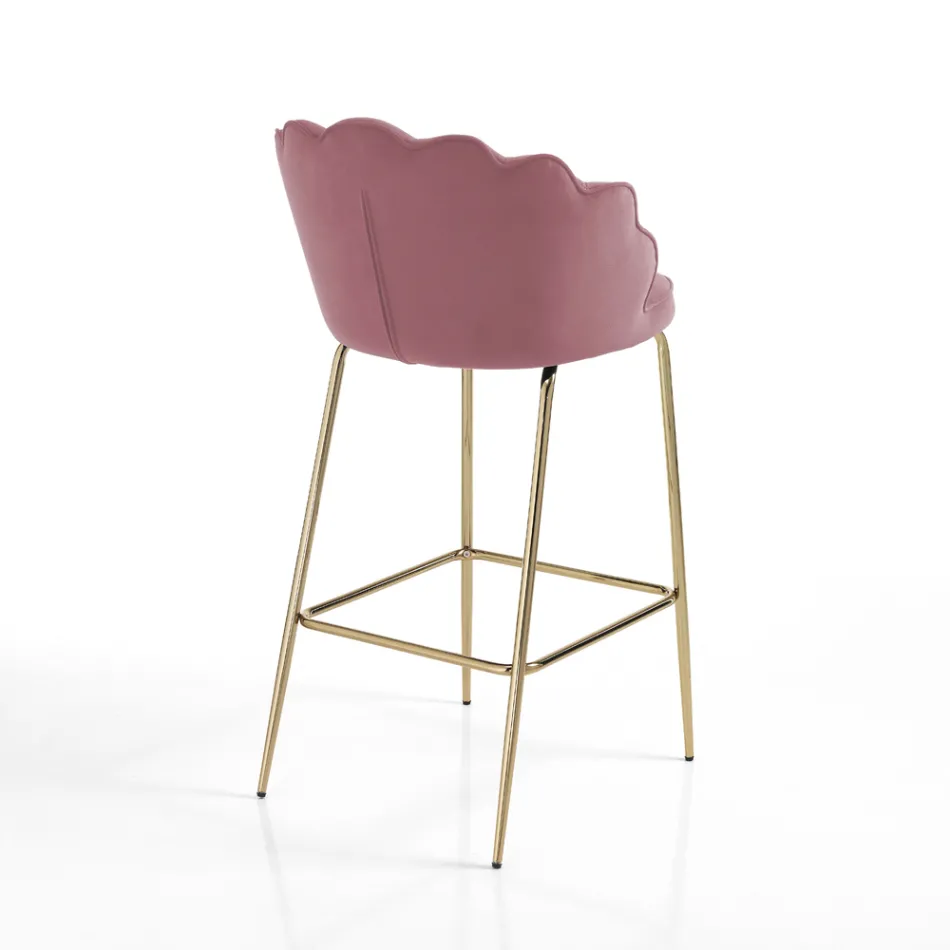 Tabouret avec assise rembourrée recouverte de tissu - Silicone Viadurini