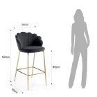 Tabouret avec assise rembourrée recouverte de tissu - Silicone Viadurini