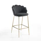 Tabouret avec assise rembourrée recouverte de tissu - Silicone Viadurini
