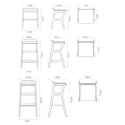 Tabouret avec structure en bois de hêtre massif fabriqué en Italie - Regensburg Viadurini