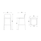 Tabouret de Cuisine en Bois de Chêne et Métal Made in Italy 2 Pièces - Saffia Viadurini