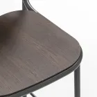 Tabouret de Cuisine en Bois de Chêne et Métal Made in Italy 2 Pièces - Saffia Viadurini