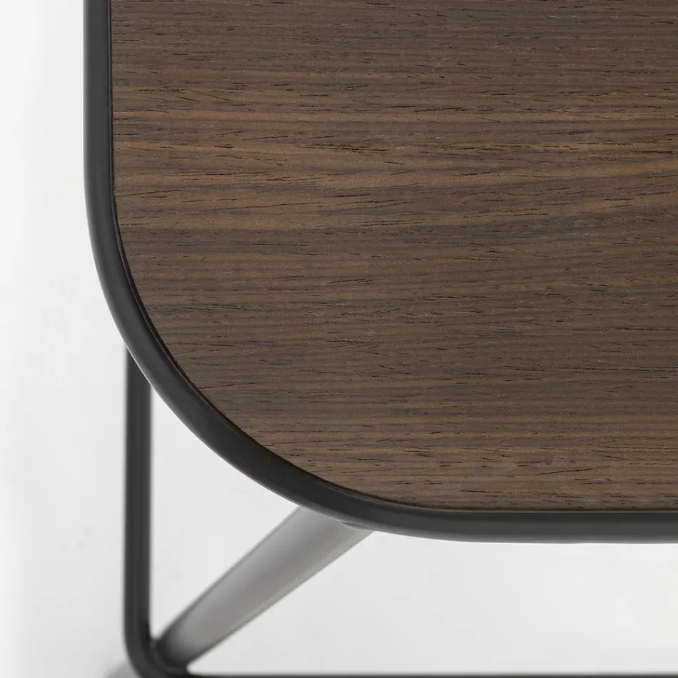 Tabouret de Cuisine en Bois de Chêne et Métal Made in Italy 2 Pièces - Saffia Viadurini