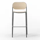 Tabouret de Cuisine en Bois de Chêne et Métal Made in Italy 2 Pièces - Saffia Viadurini