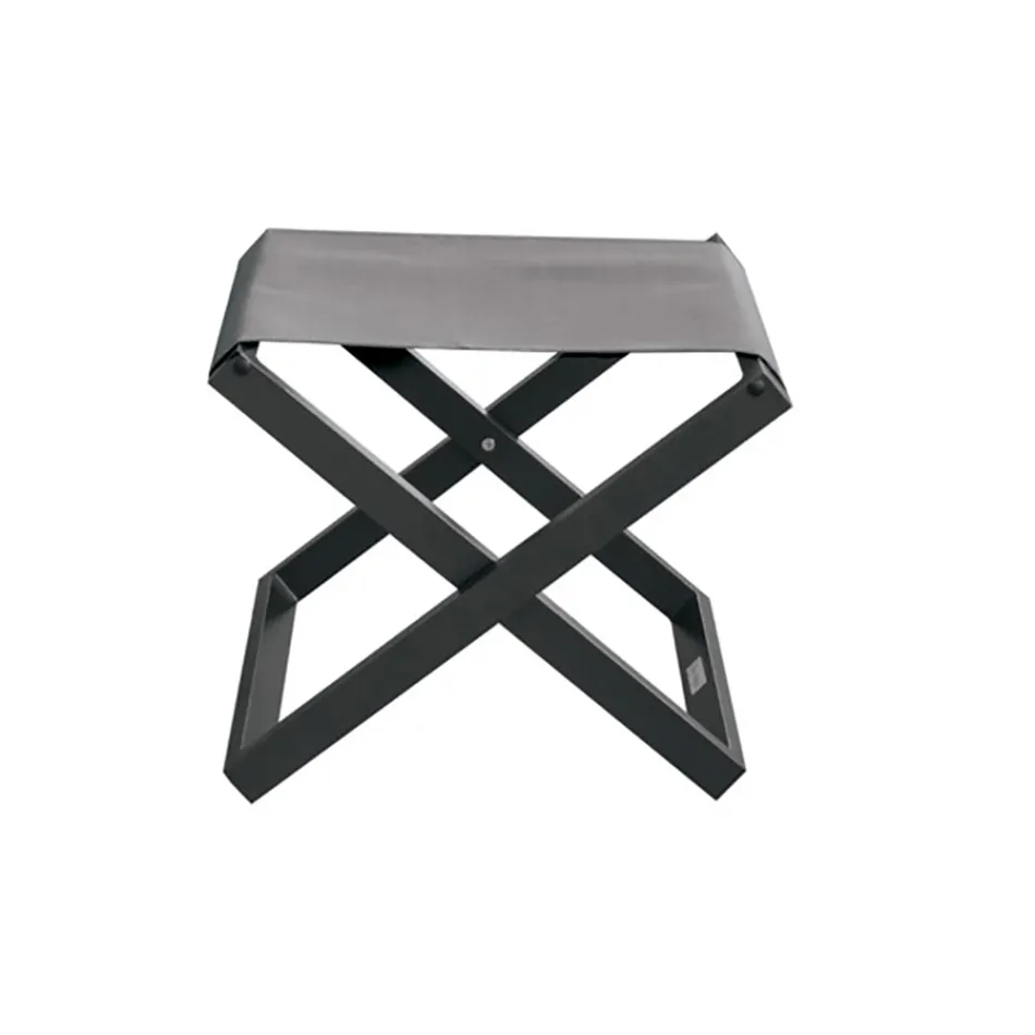 Tabouret d'extérieur en aluminium peint et textilène - Edward Viadurini