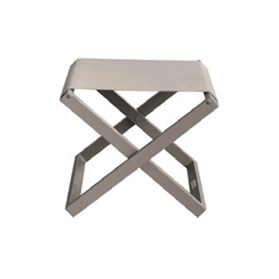 Tabouret d'extérieur en aluminium peint et textilène - Edward Viadurini