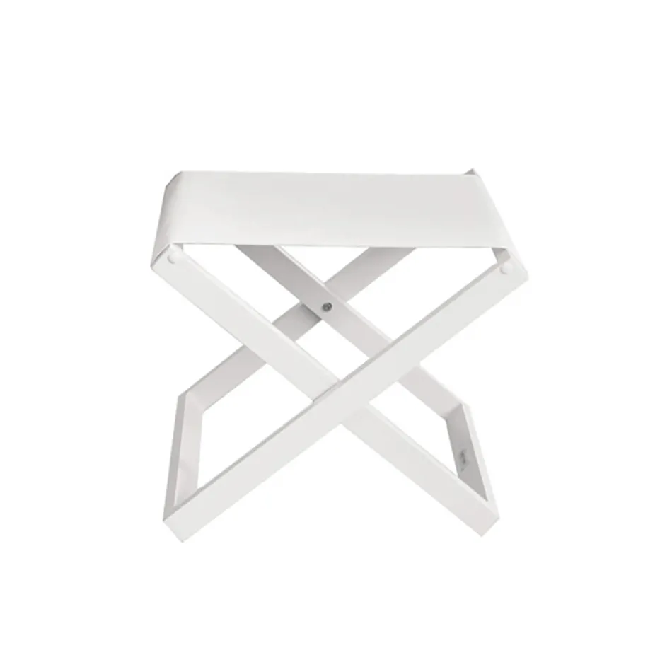Tabouret d'extérieur en aluminium peint et textilène - Edward Viadurini