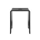 Penelope - Tabouret de salle de bain design en plexiglas noir, fabriqué en Italie Viadurini