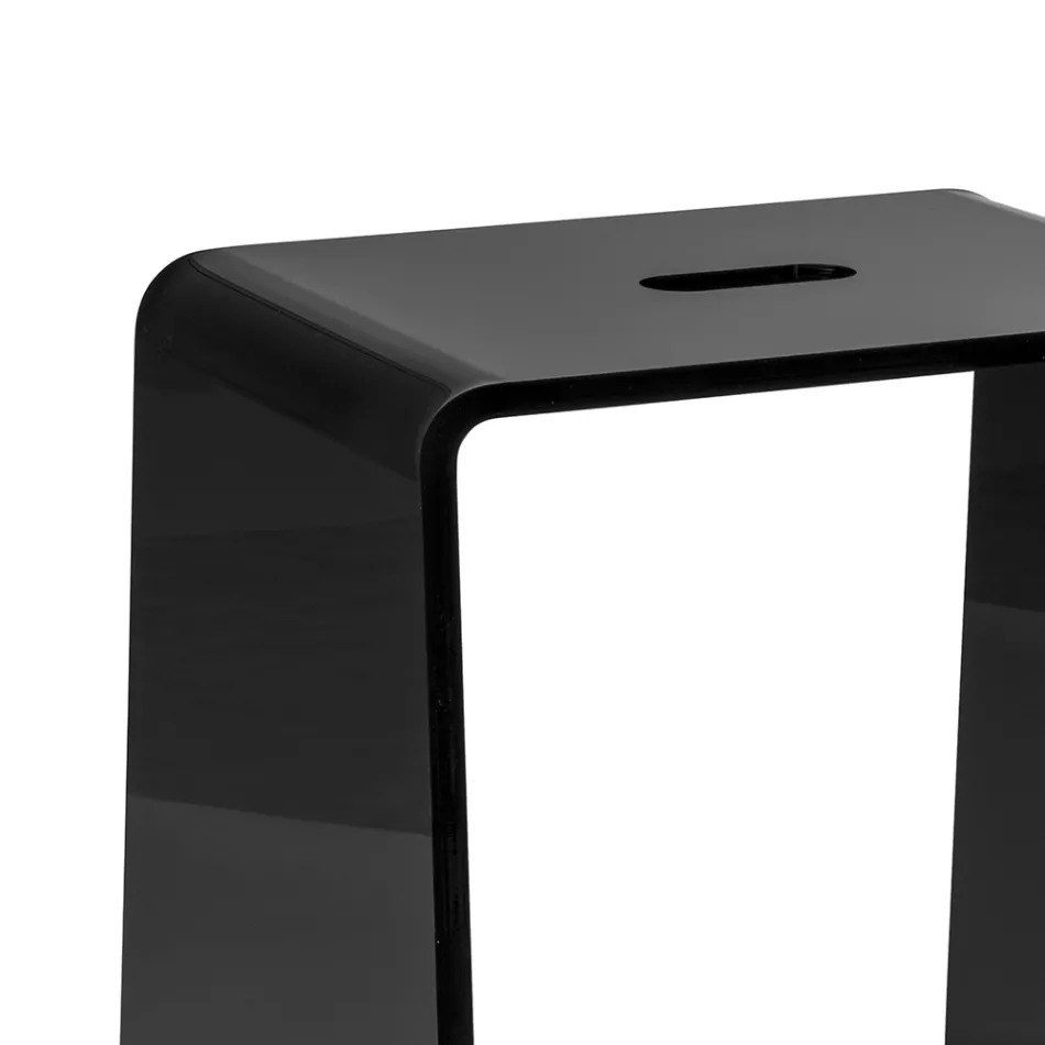 Penelope - Tabouret de salle de bain design en plexiglas noir, fabriqué en Italie Viadurini