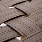 Tabouret de salle de bain design en teck avec assise tressée - Yucca Viadurini