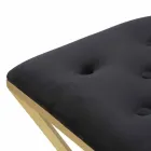 Tabouret de Bar Design Carré Haut en Fer et Tissu - Sillie Viadurini