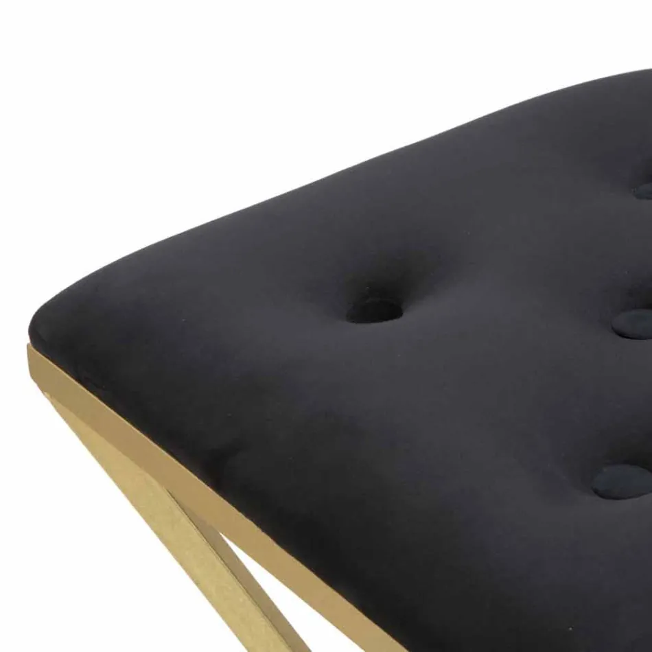 Tabouret de Bar Design Carré Haut en Fer et Tissu - Sillie Viadurini