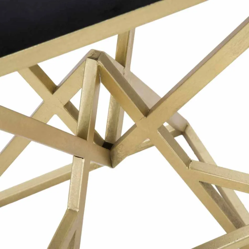 Tabouret de Bar Design Carré Haut en Fer et Tissu - Sillie Viadurini