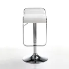 Tabouret de bar en cuir synthétique et métal - Berchelio Viadurini