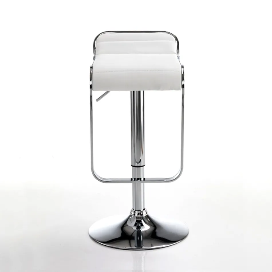 Tabouret de bar en cuir synthétique et métal - Berchelio Viadurini