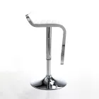 Tabouret de bar en cuir synthétique et métal - Berchelio Viadurini