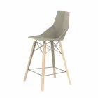 Tabouret de cuisine design en bois et plastique de différentes couleurs - Faz Wood par Vondom Viadurini