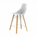 Tabouret de cuisine design en bois et plastique de différentes couleurs - Faz Wood par Vondom
