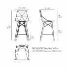 Tabouret de cuisine design en bois et plastique de différentes couleurs - Faz Wood par Vondom Viadurini