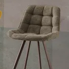 Tabouret de Cuisine Rembourré avec Structure en Métal 2 Pièces - Raggia Viadurini