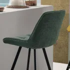 Tabouret de Cuisine Rembourré avec Structure en Métal 2 Pièces - Raggia Viadurini