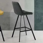 Tabouret de Cuisine Rembourré avec Structure en Métal 2 Pièces - Raggia Viadurini