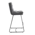 Tabouret de Cuisine en Microfibre Effet Velours Gris 2 Pièces - Fortaleza Viadurini