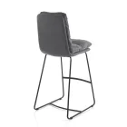 Tabouret de Cuisine en Microfibre Effet Velours Gris 2 Pièces - Fortaleza Viadurini