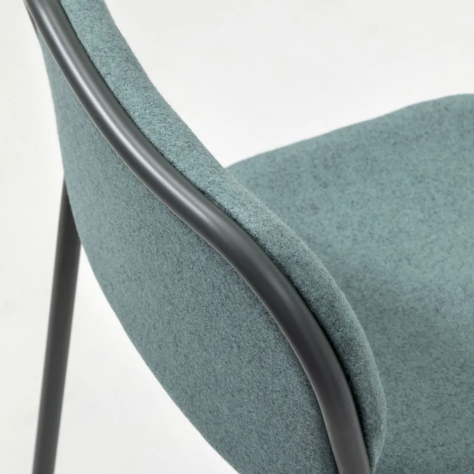 Tabouret de Cuisine en Tissu et Métal Made in Italy 2 Pièces - Sangria Viadurini