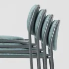 Tabouret de Cuisine en Tissu et Métal Made in Italy 2 Pièces - Sangria Viadurini