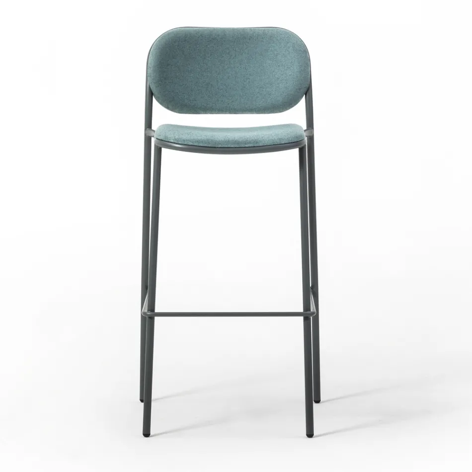 Tabouret de Cuisine en Tissu et Métal Made in Italy 2 Pièces - Sangria Viadurini