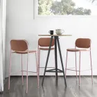Tabouret de Cuisine en Tissu et Métal Made in Italy 2 Pièces - Sangria Viadurini