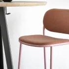 Tabouret de Cuisine en Tissu et Métal Made in Italy 2 Pièces - Sangria Viadurini