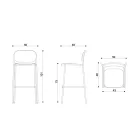 Tabouret de Cuisine en Tissu et Métal Made in Italy 2 Pièces - Sangria Viadurini