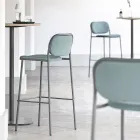 Tabouret de Cuisine en Tissu et Métal Made in Italy 2 Pièces - Sangria Viadurini