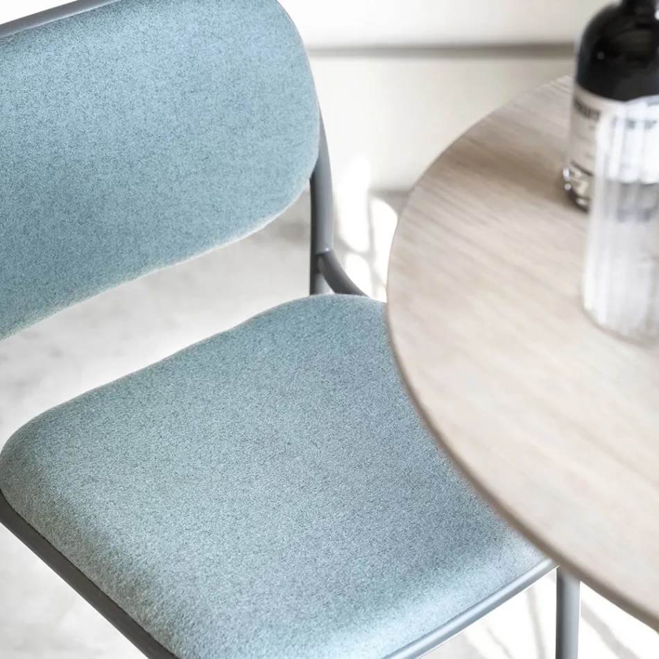 Tabouret de Cuisine en Tissu et Métal Made in Italy 2 Pièces - Sangria Viadurini