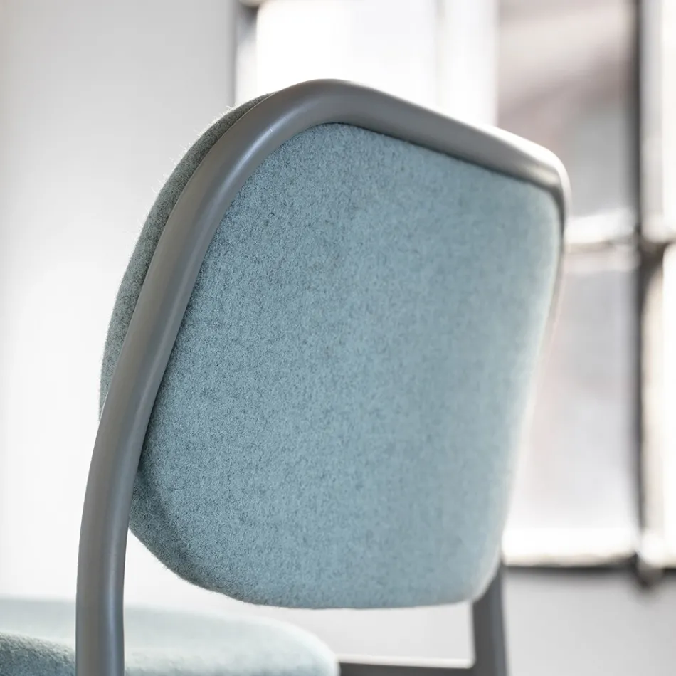 Tabouret de Cuisine en Tissu et Métal Made in Italy 2 Pièces - Sangria Viadurini