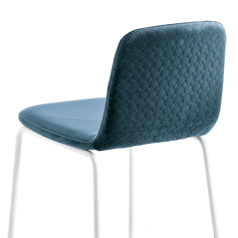 Tabouret de cuisine en velours coloré design moderne et élégant - Bizet Viadurini