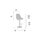 Tabouret de cuisine réglable en hauteur en simili cuir fabriqué en Italie - Toronto Viadurini