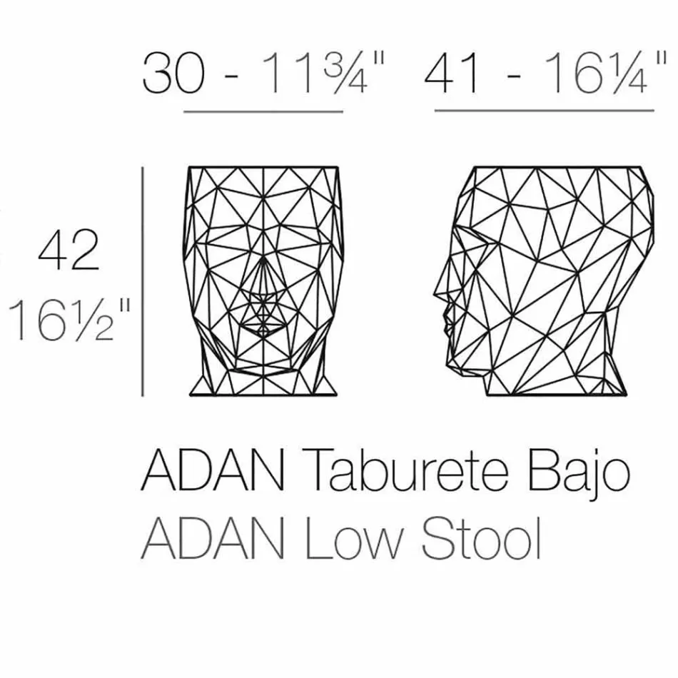 Tabouret d'extérieur en forme de visage au design moderne de Adan by Vondom Viadurini