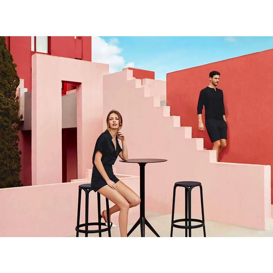 Tabouret d'extérieur Brooklyn by Vondom en polypropylène, H 76 cm Viadurini