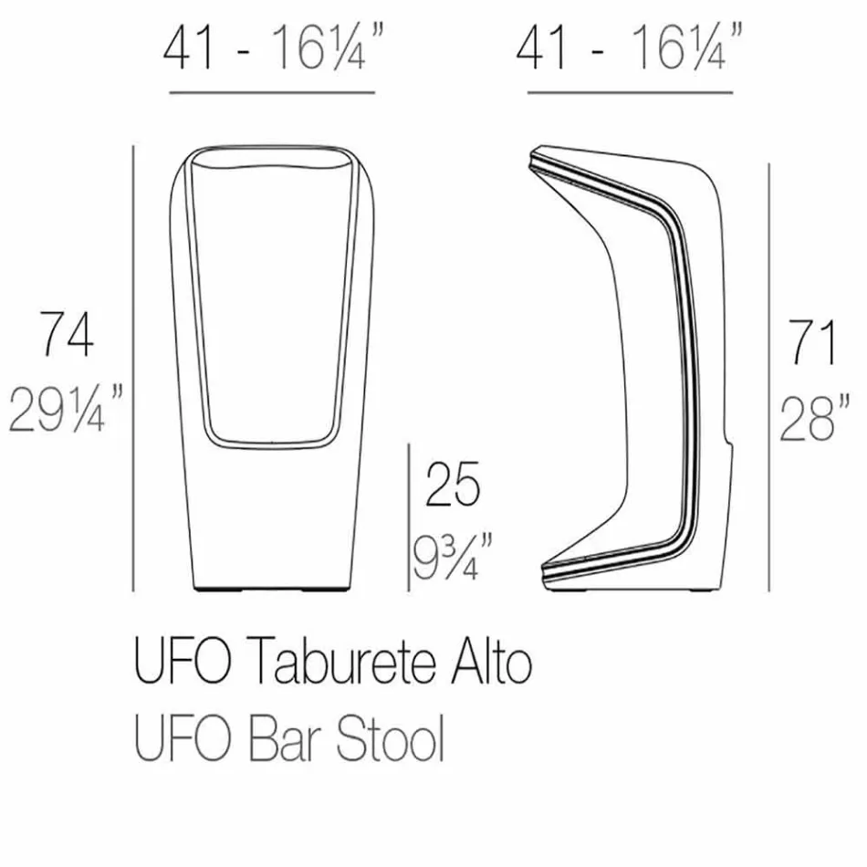 Tabouret d'extérieur design moderne Ufo by Vondom en polyéthylène Viadurini
