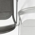 Tabouret d'extérieur empilable en métal fabriqué en Italie 2 pièces - Synergy Viadurini