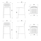 Tabouret d'extérieur empilable en métal fabriqué en Italie 2 pièces - Synergy Viadurini