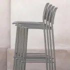 Tabouret d'extérieur empilable en métal fabriqué en Italie 2 pièces - Synergy Viadurini