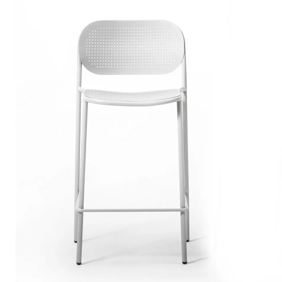 Tabouret d'extérieur empilable en métal fabriqué en Italie 2 pièces - Synergy Viadurini